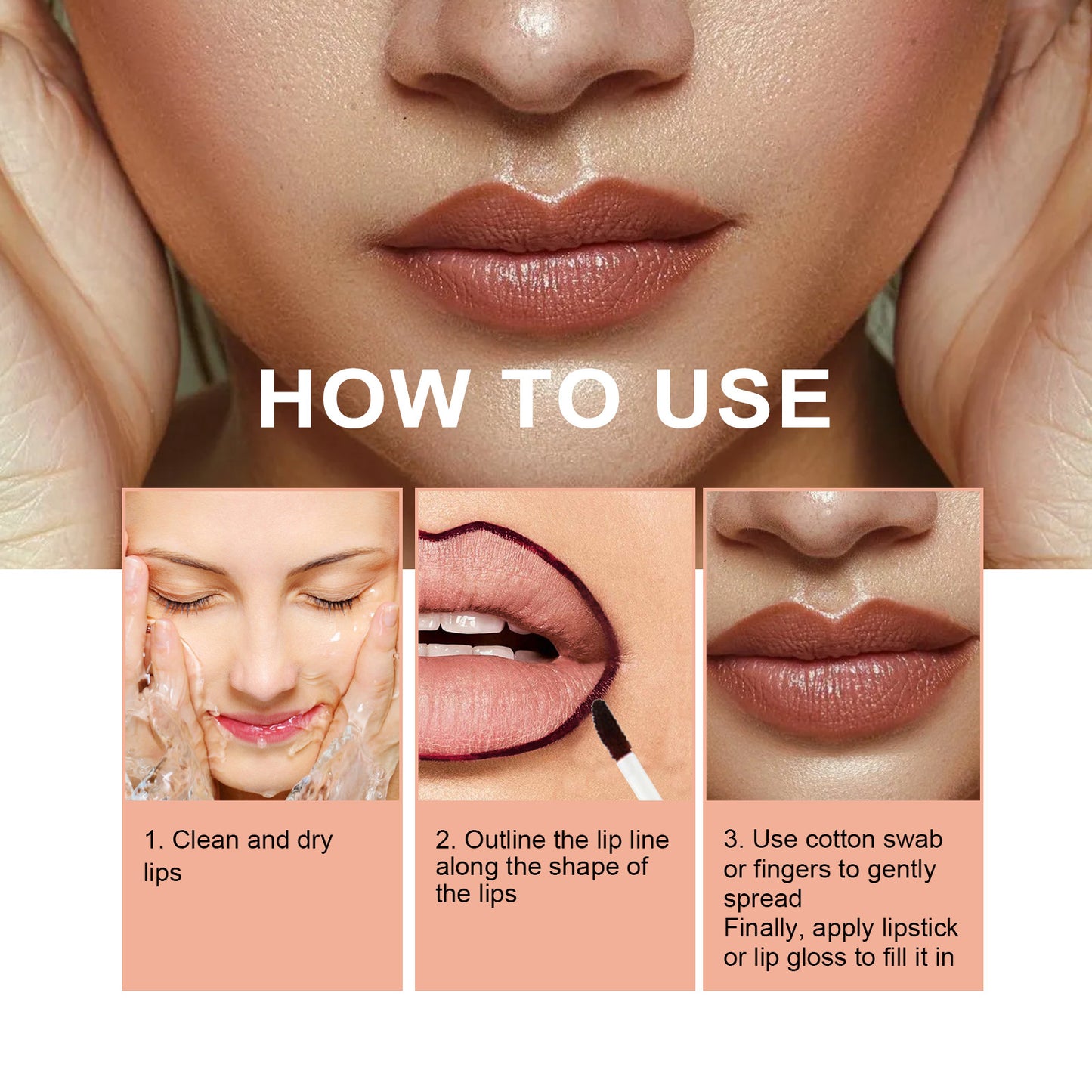 Burma Lip Liner Peel Pen Waterproof Long Lasting Plump Soft Lip Stain